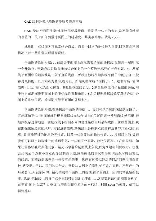 CAD绘制各类地质图的步骤及注意事项