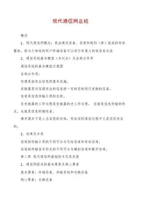 现代通信网总结
