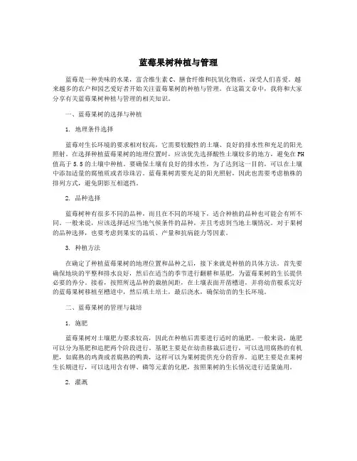 蓝莓果树种植与管理