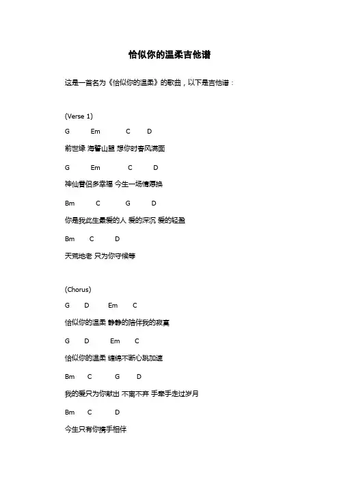 恰似你的温柔吉他谱