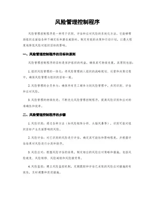 风险管理控制程序