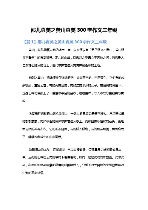 那儿真美之黄山真美300字作文三年级