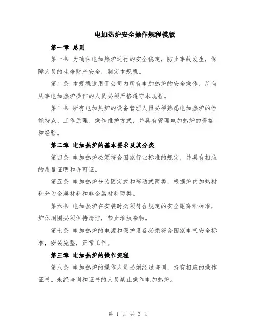 电加热炉安全操作规程模版