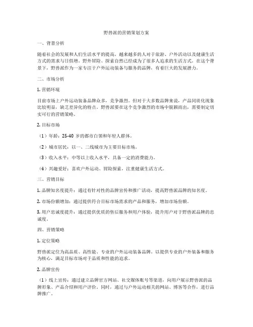 野兽派的营销策划方案