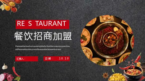 餐饮行业招商加盟宣传工作汇报工作总结PPT模板课件