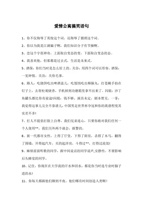 爱情公寓搞笑语句