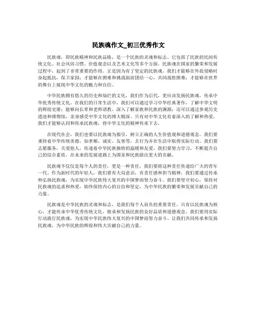 民族魂作文_初三优秀作文