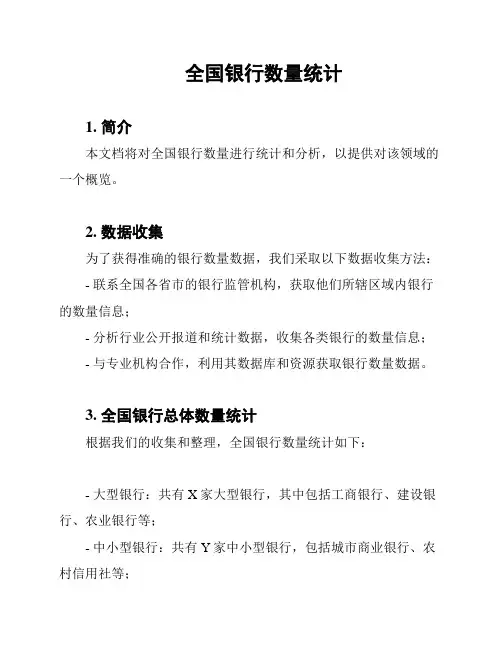 全国银行数量统计