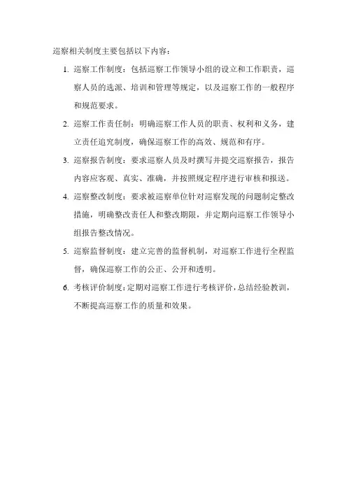 巡察相关制度
