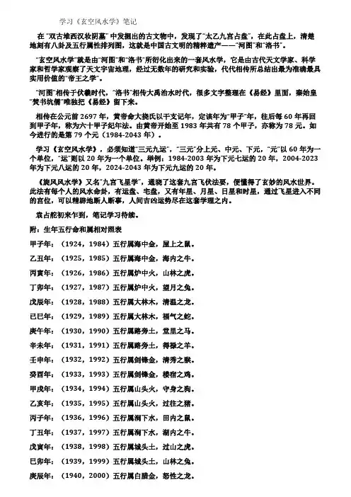 学习《玄空风水学》笔记
