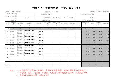 扣缴个人所得税报告表(工资薪金所得)
