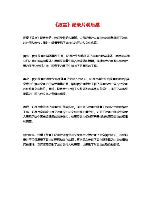 《故宫》纪录片观后感