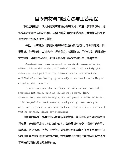自修复材料制备方法与工艺流程