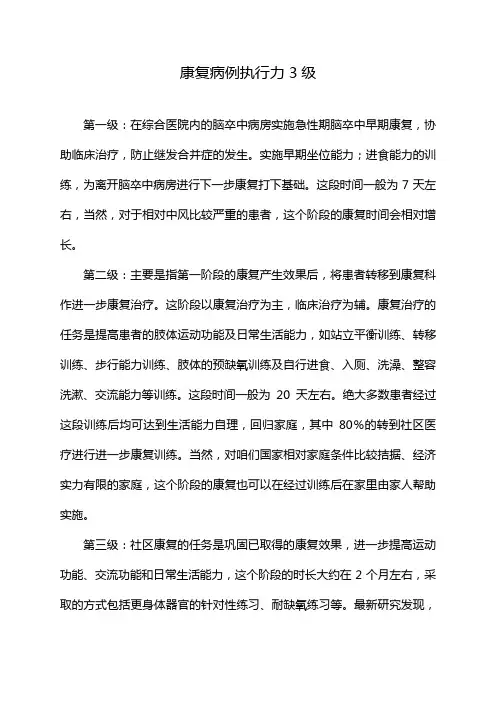 康复病例执行力3级