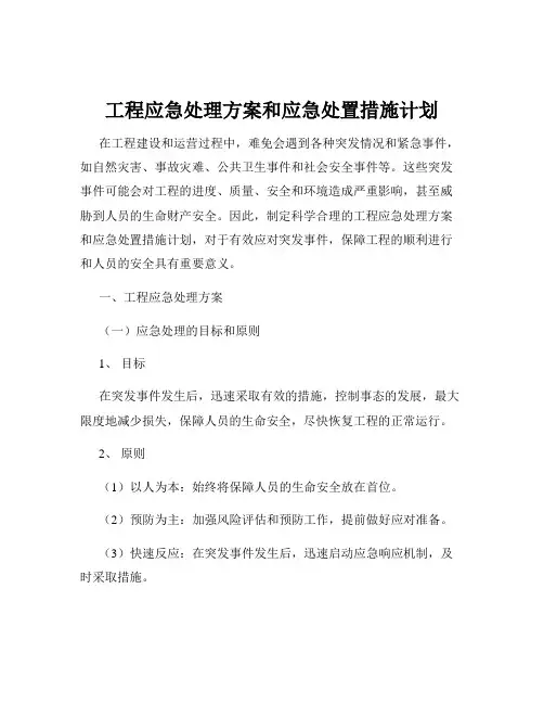 工程应急处理方案和应急处置措施计划