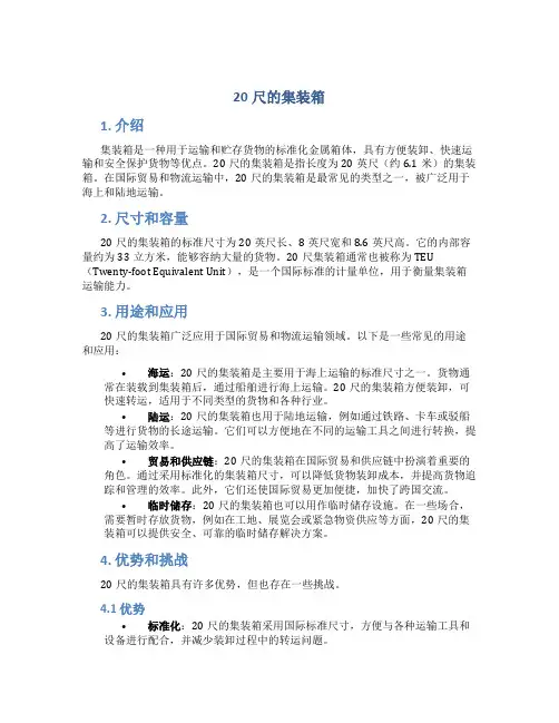 20尺的集装箱