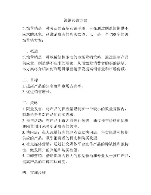 饥饿营销方案
