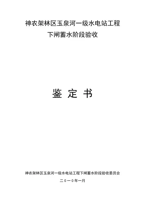某水电工程验收鉴定书(超好)