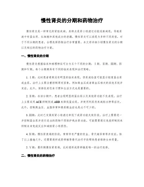 慢性肾炎的分期和药物治疗