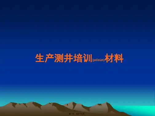 (ppt版)生产测井培训材料