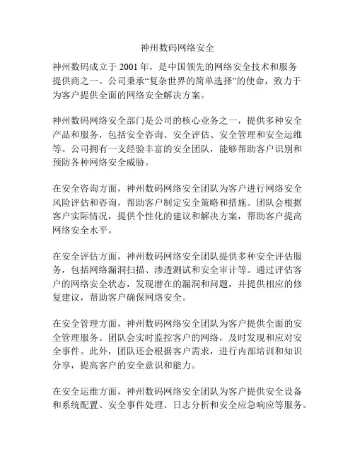神州数码网络安全