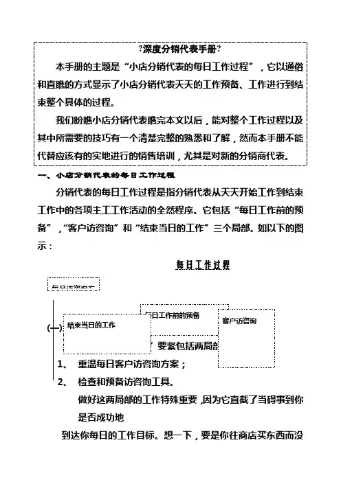 某小店分销代表管理手册