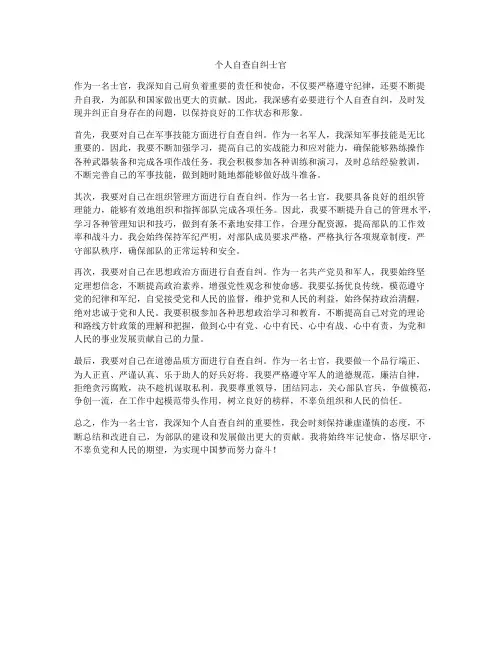 个人自查自纠士官