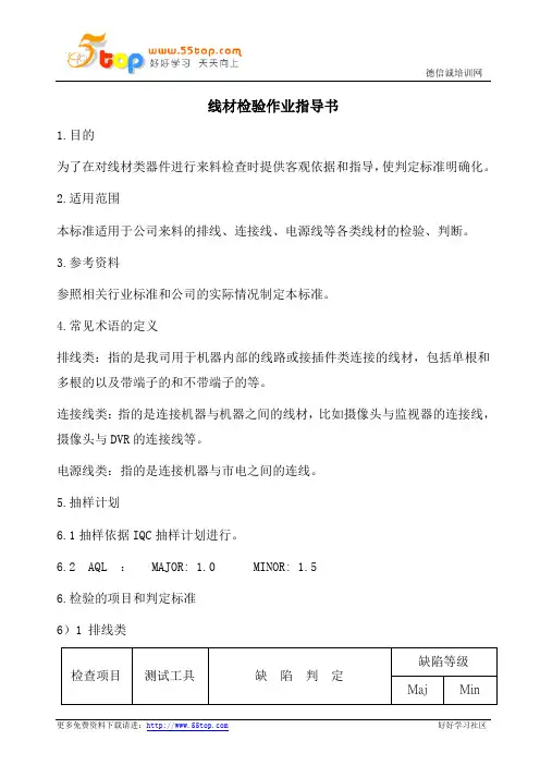 线材检验作业指导书