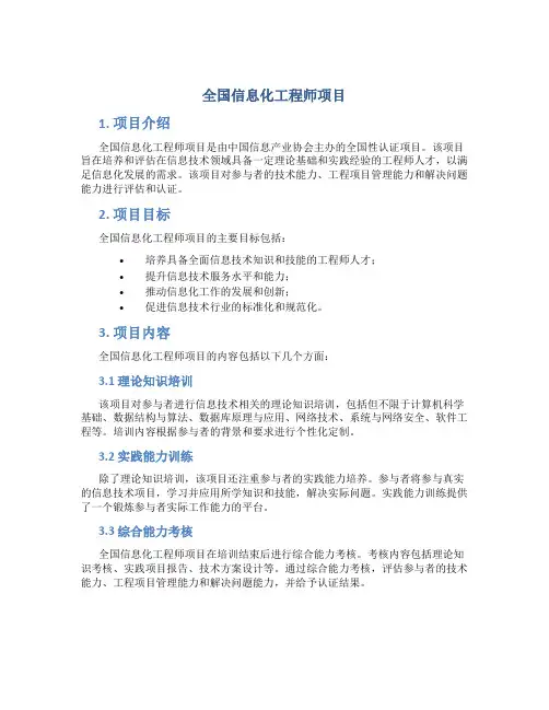 全国信息化工程师项目