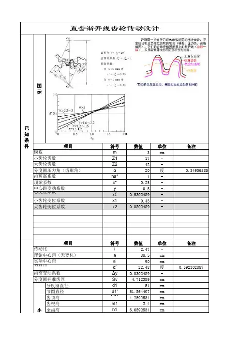 齿轮传动参数计算