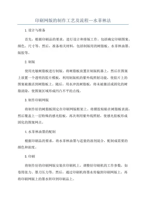 印刷网版的制作工艺及流程—水菲林法