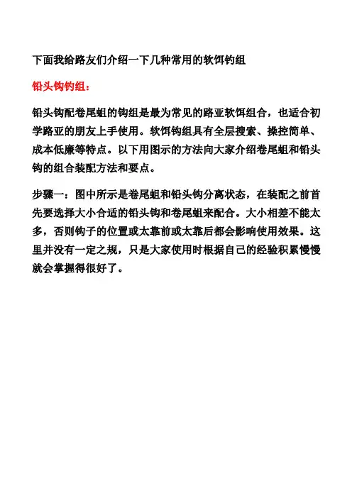 路亚钓法之几种常用的软饵钓组