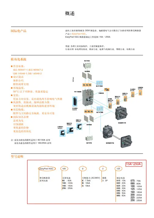 施耐德断路器型号说明大全