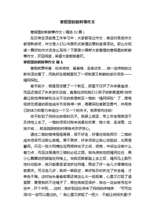 寒假里的新鲜事作文
