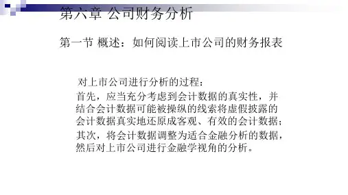 第六章 公司财务分析(《证券投资学》PPT课件)