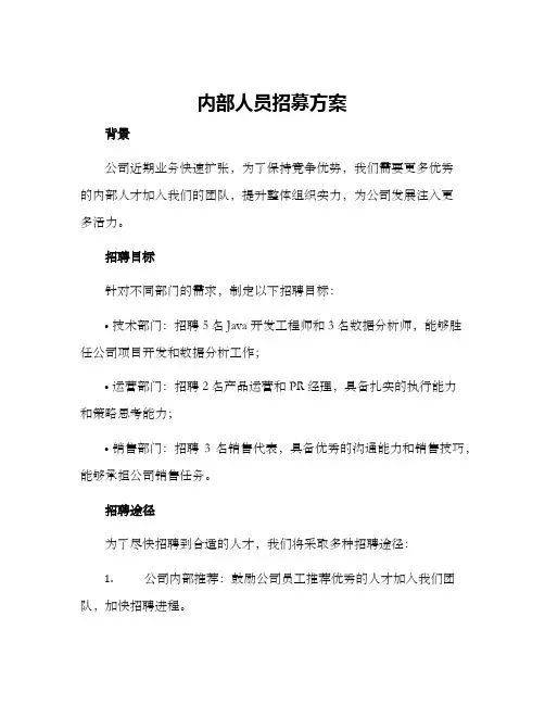 内部人员招募方案