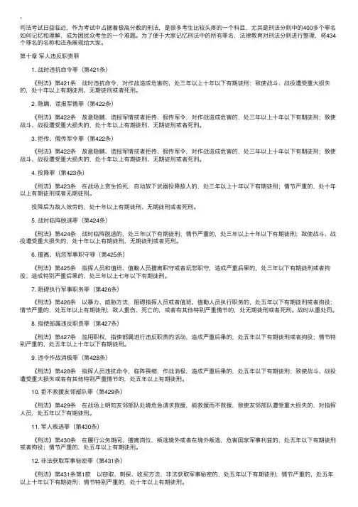 司法考试：刑法分则的434个罪名（15）