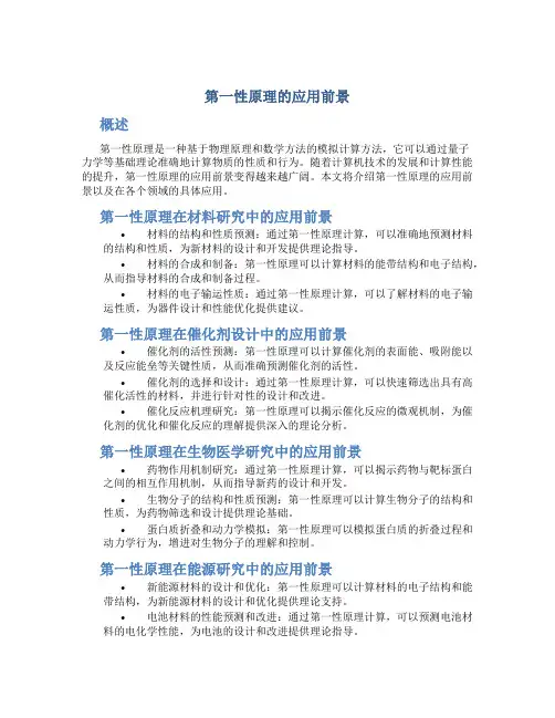 第一性原理的应用前景