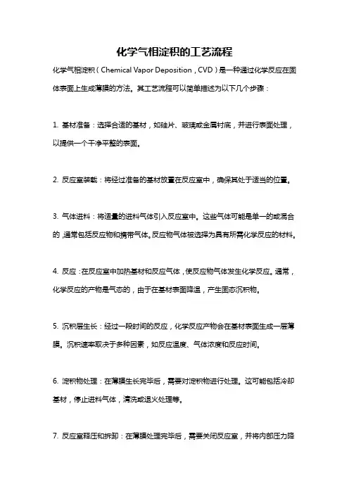 化学气相淀积的工艺流程