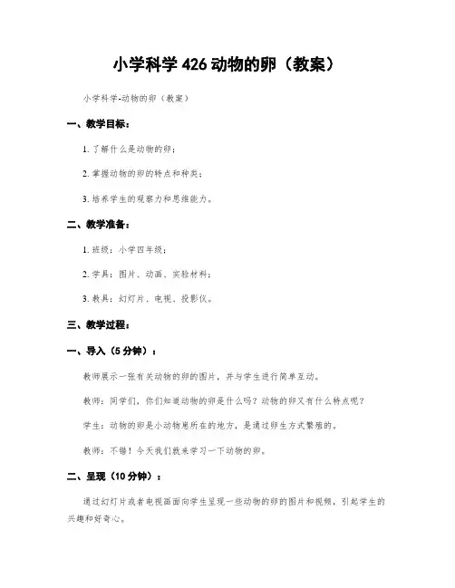 小学科学426动物的卵(教案)