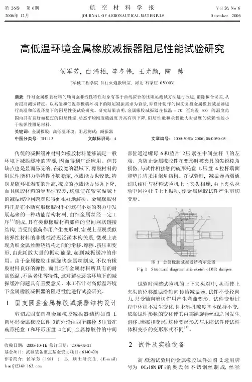 高低温环境金属橡胶减振器阻尼性能试验研究