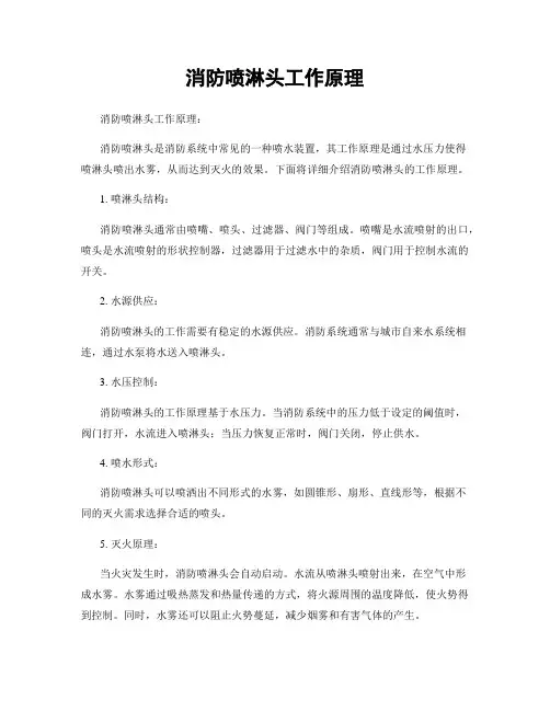 消防喷淋头工作原理