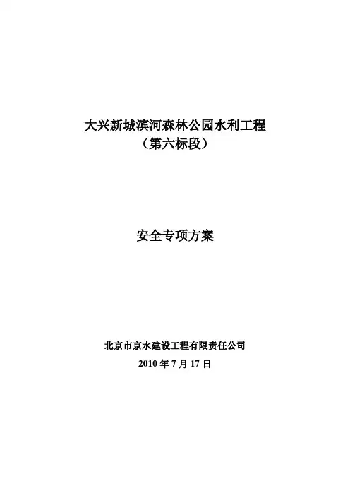 大兴新城滨河森林公园水利工程安全专项方案