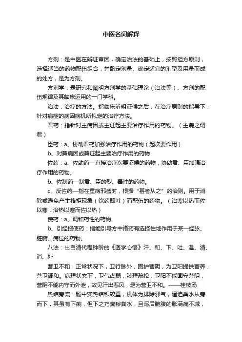 中医名词解释
