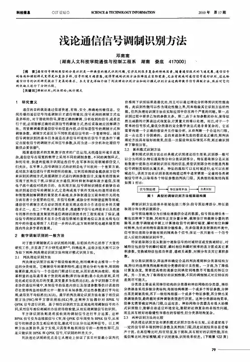 浅论通信信号调制识别方法