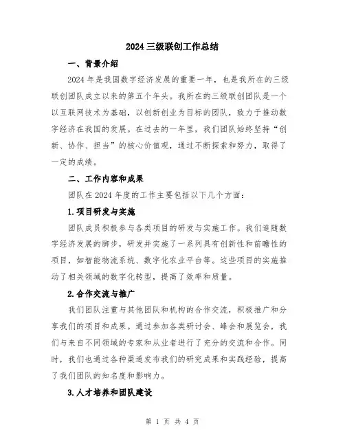 2024三级联创工作总结