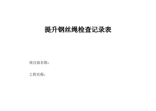 提升钢丝绳检查记录表