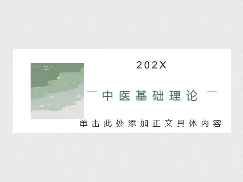中医基础理论概述