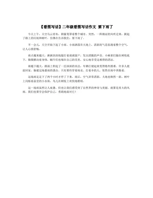 【看图写话】二年级看图写话作文 要下雨了
