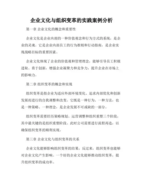 企业文化与组织变革的实践案例分析